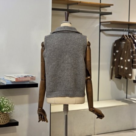 반집업 니트 조끼