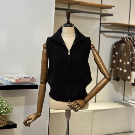 반집업 니트 조끼