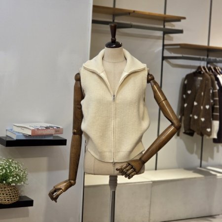 반집업 니트 조끼