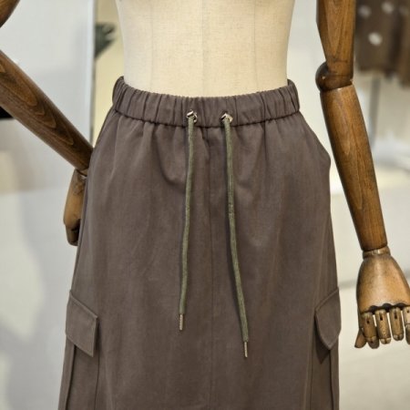 밴딩 옆셔링 카고 스커트