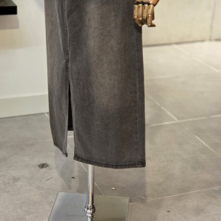 워싱 H라인 데님 스커트