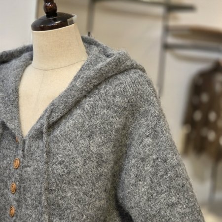 포켓 후드 니트 가디건