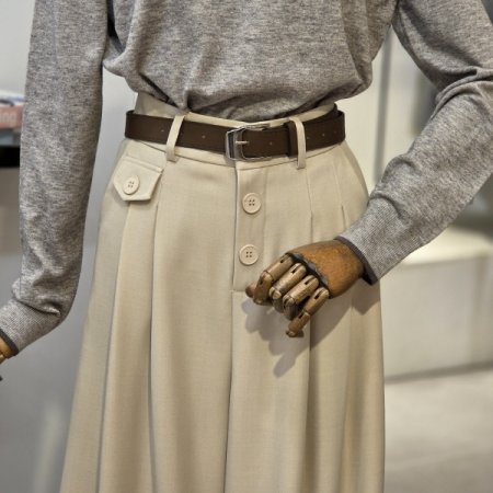 버튼 포켓 와이드 팬츠