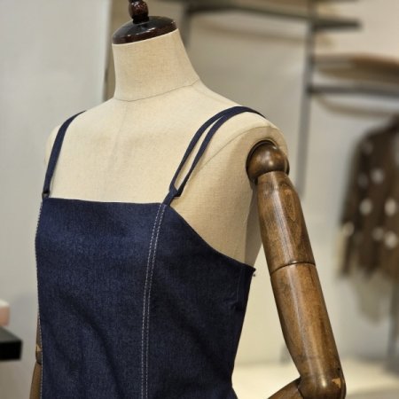 스티치 뷔스티에 데님 원피스