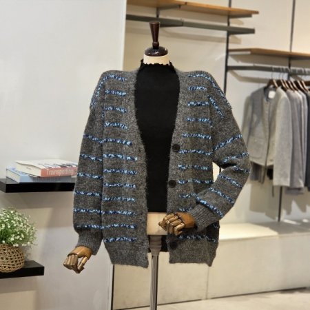 펄 라인 가디건