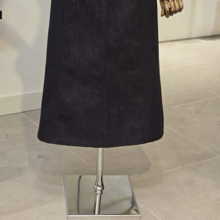 벨트 H라인 데님 스커트