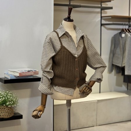 체크 뷔스티에 SET 셔츠