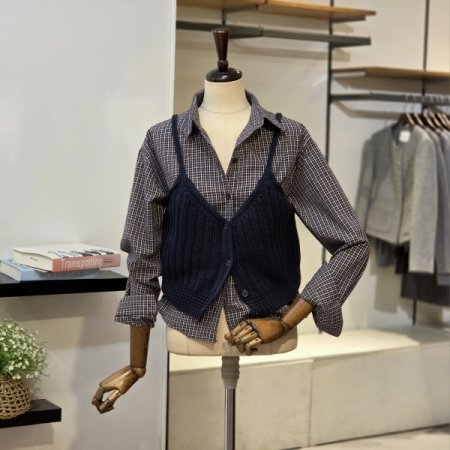체크 뷔스티에 SET 셔츠