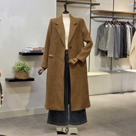 백버튼 롱 코트