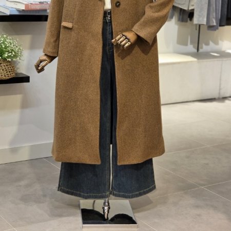 백버튼 롱 코트