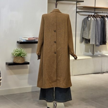 백버튼 롱 코트