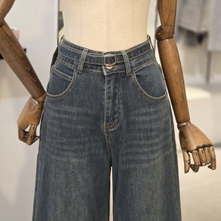 스판 와이드 데님 팬츠