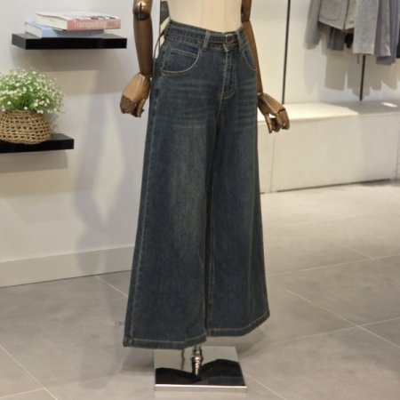 스판 와이드 데님 팬츠