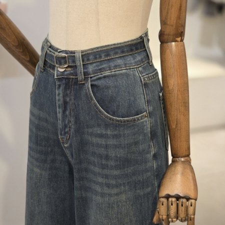 스판 와이드 데님 팬츠