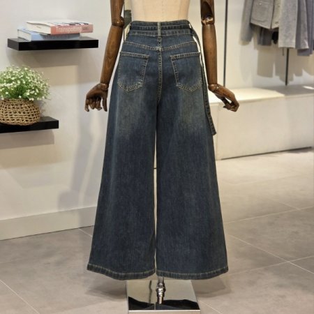 스판 와이드 데님 팬츠