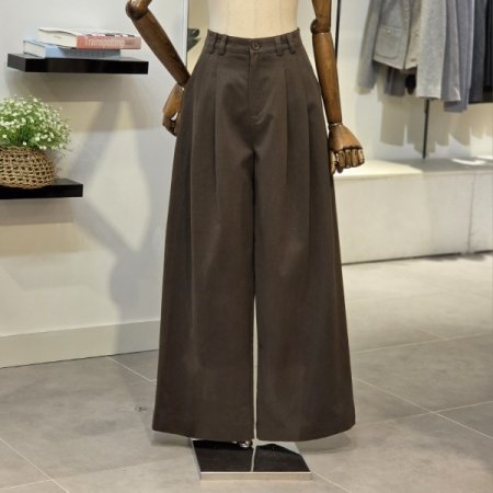 피치 투핀턱 와이드 팬츠