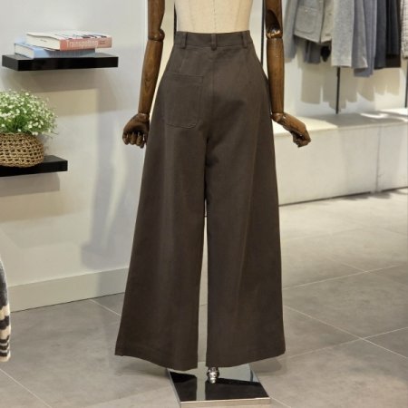 피치 투핀턱 와이드 팬츠