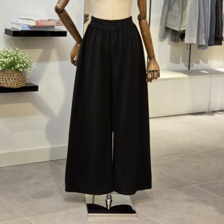 무지 밴딩 와이드 팬츠