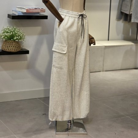 옆 포켓 와이드 트레이닝 팬츠