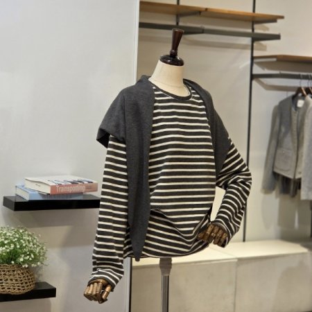 머플러세트 기모 단가라 티셔츠