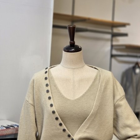 나시 SET 단추V넥 가디건