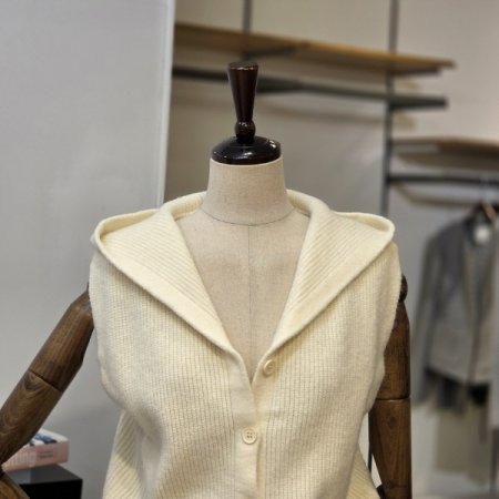 포켓 후디 니트 조끼