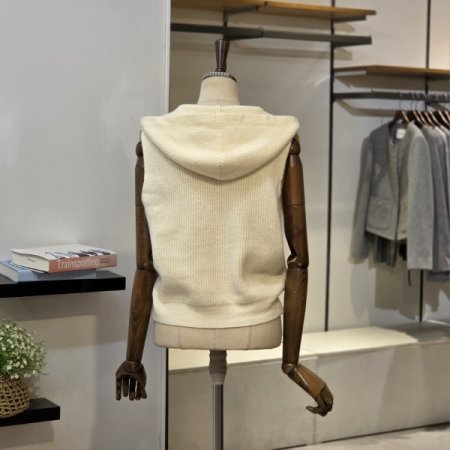 포켓 후디 니트 조끼