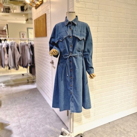 포켓스트링데님원피스