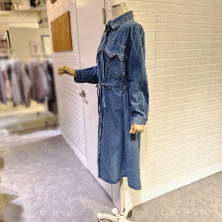 포켓스트링데님원피스