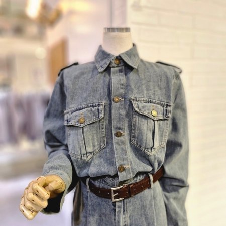 벨트세트데님점프수트