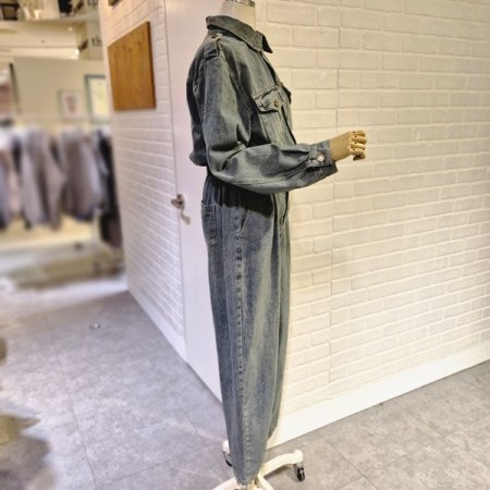 벨트세트데님점프수트