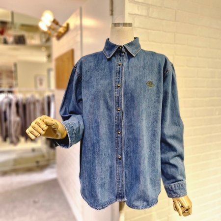 타원자수데님셔츠