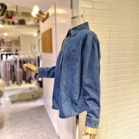 타원자수데님셔츠