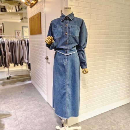 스트라이프데님세트원피스