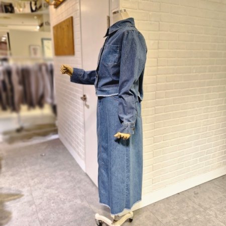 스트라이프데님세트원피스