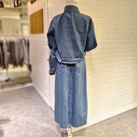 스트라이프데님세트원피스