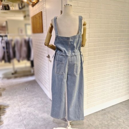 양스트링오버롤데님점프수트