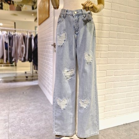 하트데미지데님팬츠