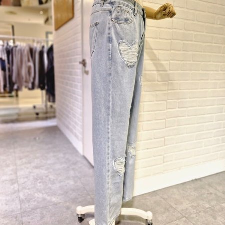 하트데미지데님팬츠