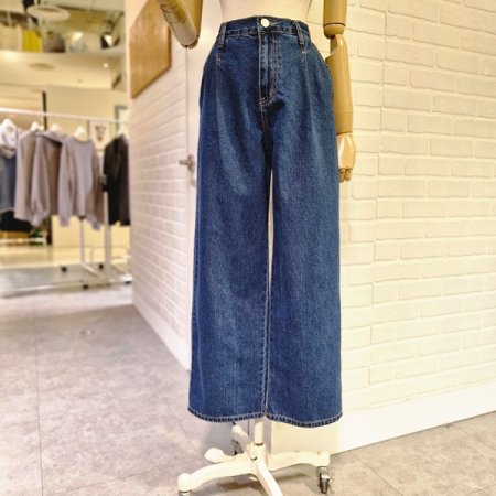 핀턱와이드데님팬츠