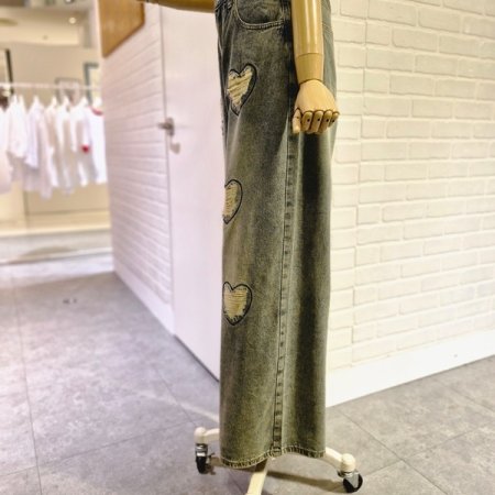 르하트데미지와이드데님팬츠