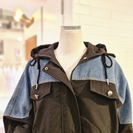 르청배색후드점퍼