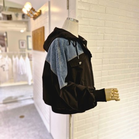 르청배색후드점퍼