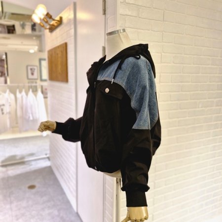 르청배색후드점퍼