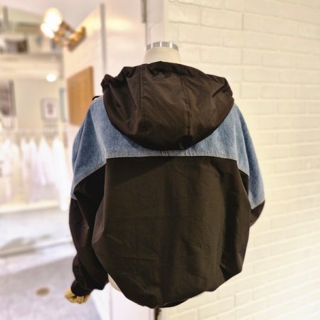 르청배색후드점퍼