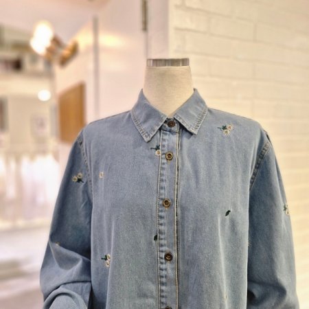 르꽃자수데님셔츠