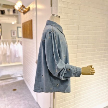 르꽃자수데님셔츠