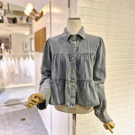 르미니셔링데님블라우스