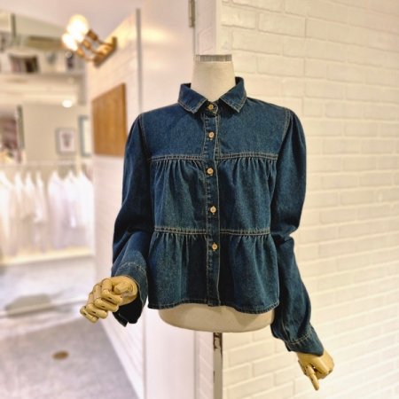 르미니셔링데님블라우스