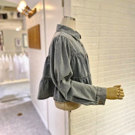 르미니셔링데님블라우스